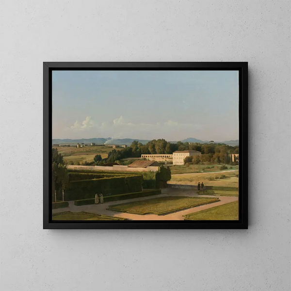 Vue des jardins de la Villa Médicis - Michel Martin Drolling — gerahmtes Bild an der Wand