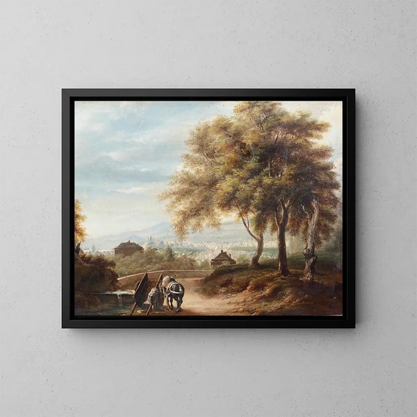 Ansicht von Genua vom Hügel Albaro - Michele Cesare Danielli — gerahmtes Bild an der Wand