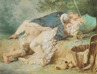 Amanti in un parco - Mihály Zichy — vista dell’opera