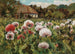 Ein Garten in Blumen mit Mohnblumen - Mikhail Andreevich Berkos — Ansicht des Kunstwerks