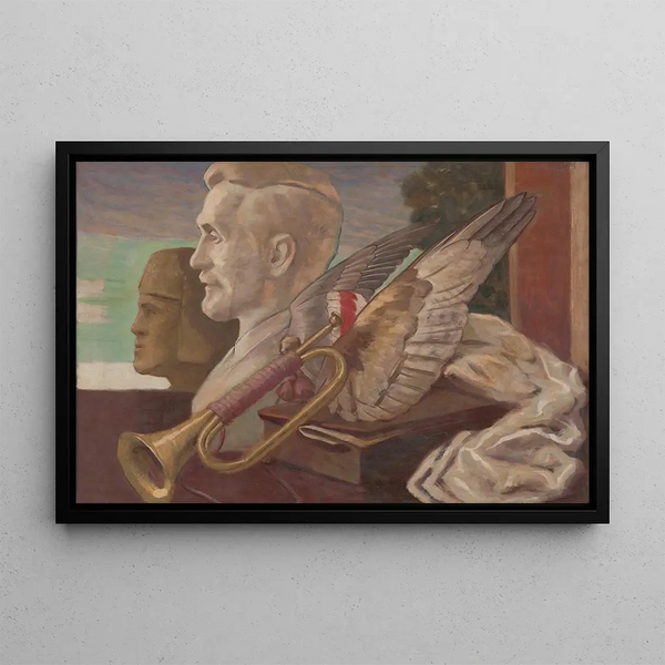 Symbolisches Stillleben Gemälde - Milan Thomka Mitrovský — gerahmtes Bild an der Wand