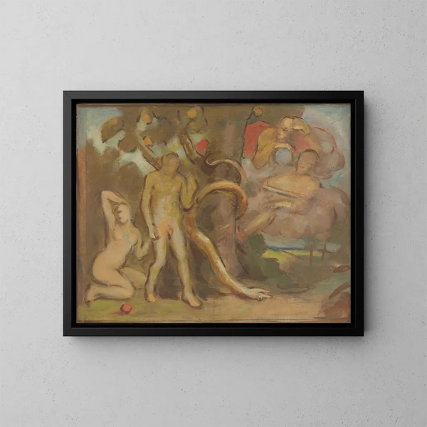 Die Versuchung Adams und Evas - Milan Thomka Mitrovský — gerahmtes Bild an der Wand