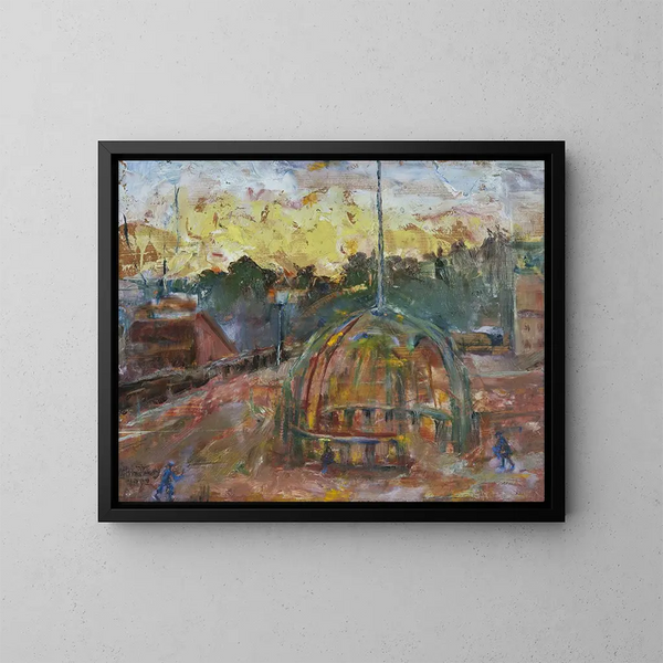 Sonnenaufgang in Södertälje - Mina Carlson-Bredberg — gerahmtes Bild an der Wand
