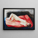 Nackt auf einem roten Sofa - Moïse Kisling — gerahmtes Bild an der Wand