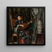 Musician playing mandolin and lute - Antonio Mancini — framed artwork on a wall