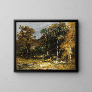 NarcisseVirgile Diaz de La Pea - Chasseurs dans un sous bois.webp