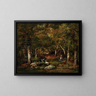 NarcisseVirgile Diaz de La Pea - Enfant Et Chiens De Chasse En Fort.webp