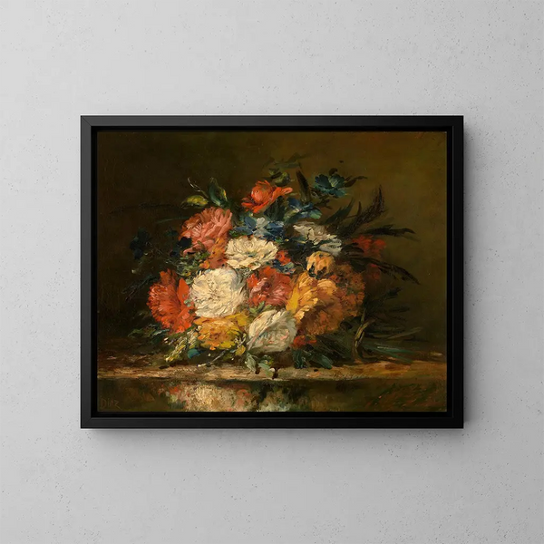 Blumen - Narcisse Virgile Diaz de la Peña — gerahmtes Bild an der Wand