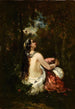 Das Mädchen und der Papagei - Narcisse Virgile Diaz de la Peña — Ansicht des Kunstwerks