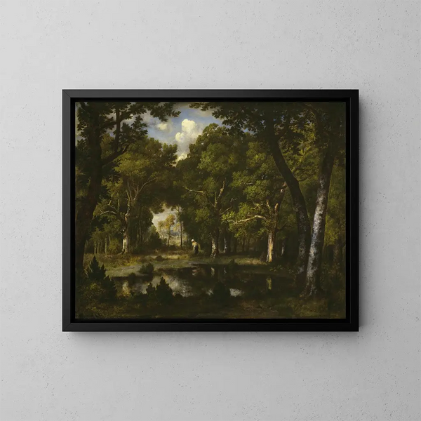 Teich im Wald - Narcisse Virgile Diaz de la Peña — gerahmtes Bild an der Wand