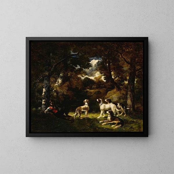 Repos de la chasse - Narcisse Virgile Diaz de la Peña — gerahmtes Bild an der Wand