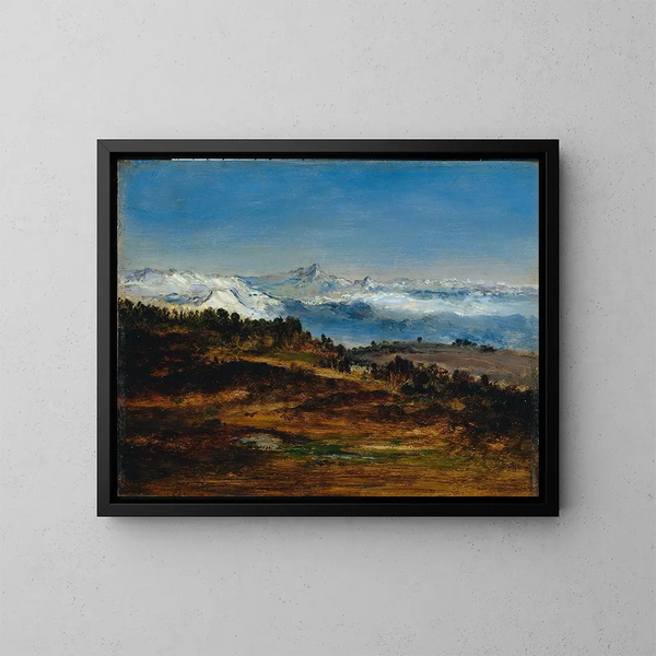 Die Pyrenäen, der Pic du Midi de Bigorre - Narcisse Virgile Diaz de la Peña — gerahmtes Bild an der Wand