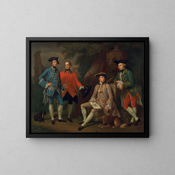 James Grant di Grant, John Mytton, l'onorevole Thomas Robinson e Thomas Wynne - Nathaniel Dance-Holland — quadro incorniciato alla parete