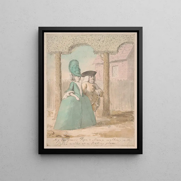 Nathaniel Dance Holland - Miss Peagreens Papa Mama Walking in the Public Walks at a Bathing Place.webp