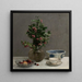Naturstillleben mit Stechpalmenvase, Kirschschale, japanischer Schale und Tasse mit Untertasse - Henri Fantin-Latour — gerahmtes Bild an der Wand