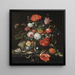 Stillleben mit Blumen, einer Obstschale und Austern - Jan Davidsz de Heem — gerahmtes Bild an der Wand
