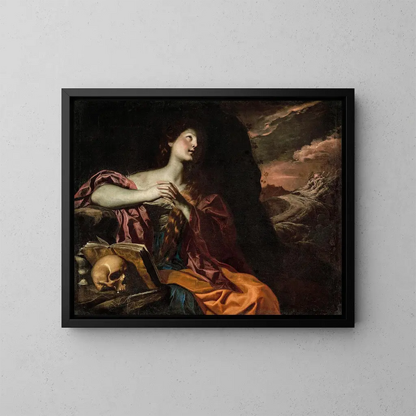 La Madeleine pénitente - Schule Neapel — gerahmtes Bild an der Wand