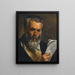Der Philosoph Anaximander, der einige seiner Schriften hält - Neapolitanische Schule — gerahmtes Bild an der Wand