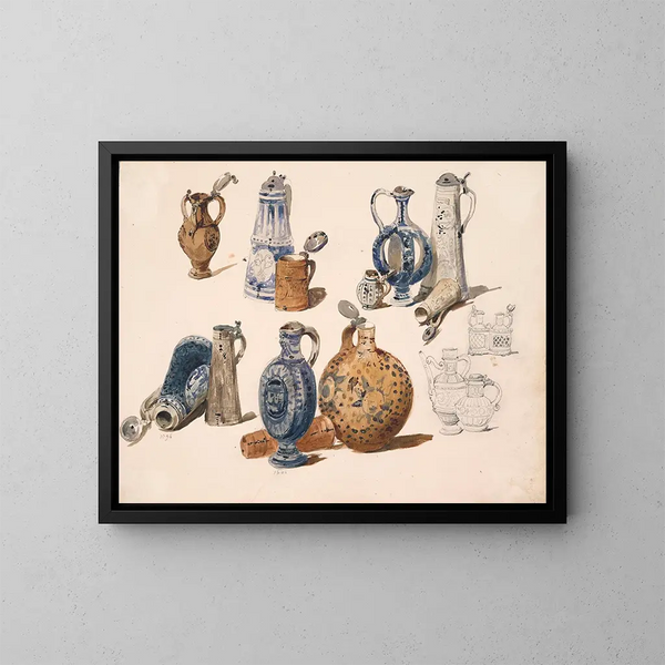 Barattoli e vasi - Nicaise De Keyser — quadro incorniciato alla parete