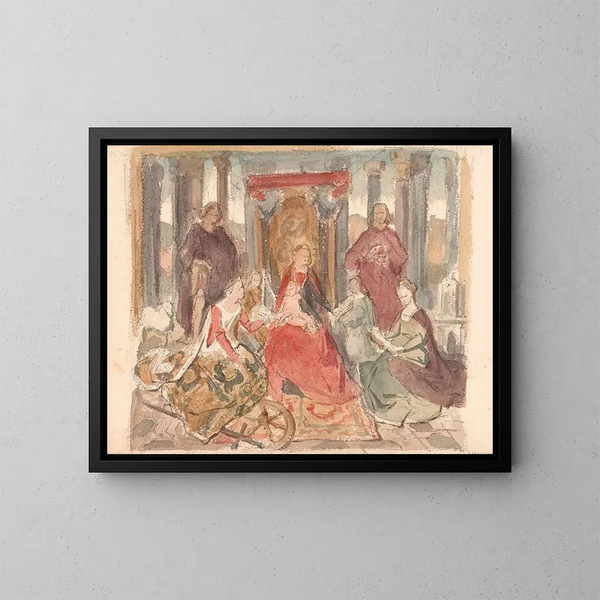 Il matrimonio mistico di Santa Caterina - Nicaise De Keyser — quadro incorniciato alla parete