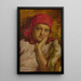 Portrait einer jungen Mädchen im roten Schal - Nicholas B. Haritonoff — gerahmtes Bild an der Wand