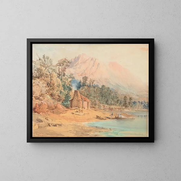 Magasin Bennells, lac Wakatipu - Nicholas Chevalier — gerahmtes Bild an der Wand