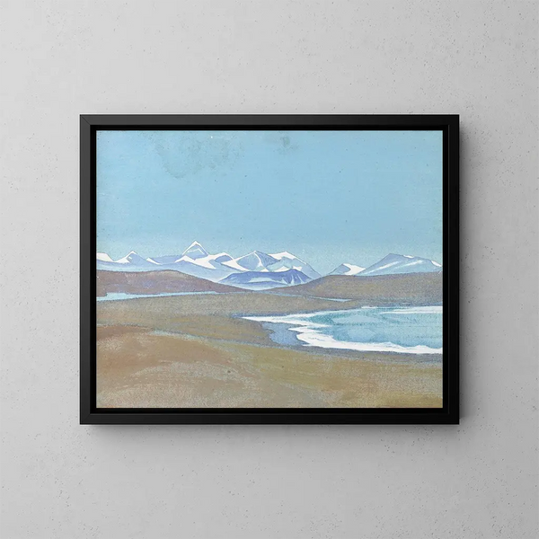 Himalayas depuis le Dzong de Tingkye - Nicholas Roerich — gerahmtes Bild an der Wand
