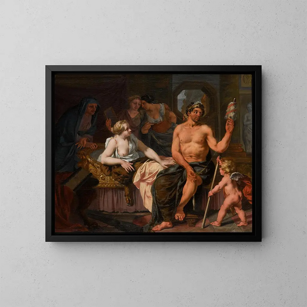 Hercule e Omfale - Nicolaas Verkolje — quadro incorniciato alla parete