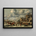 Winterlandschaft mit Schlittschuhläufern auf einem zugefrorenen Fluss - Nicolaes Molenaer — gerahmtes Bild an der Wand