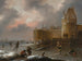 Winterlandschaft mit Schlittschuhläufern - Nicolaes Molenaer — Ansicht des Kunstwerks