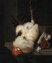 Ein weißer Hahn und eine Taube auf einem Steintisch - Nicolaes van Gelder — Ansicht des Kunstwerks