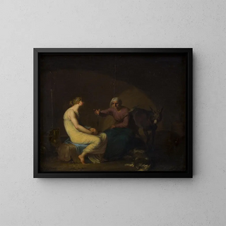 Nicolai Abildgaard - Rverbandens husholderske trster den unge pige ved at fortlle myten om Amor og Psyche Motiv fra Apulejus Det gyldne sel.webp