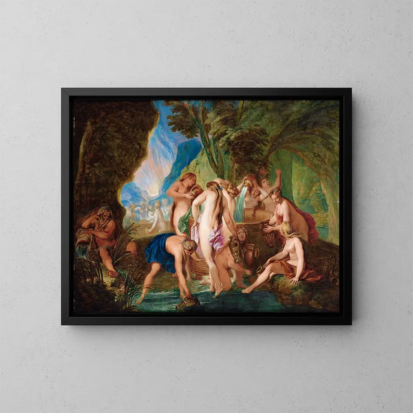 Die Danaiden in der Hölle - Nicolas Bertin — gerahmtes Bild an der Wand