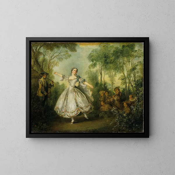 Mademoiselle de Camargo - Nicolas Lancret — gerahmtes Bild an der Wand