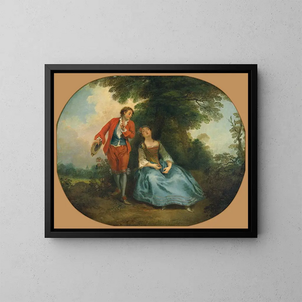 Bergère endormie - Nicolas Lancret — gerahmtes Bild an der Wand
