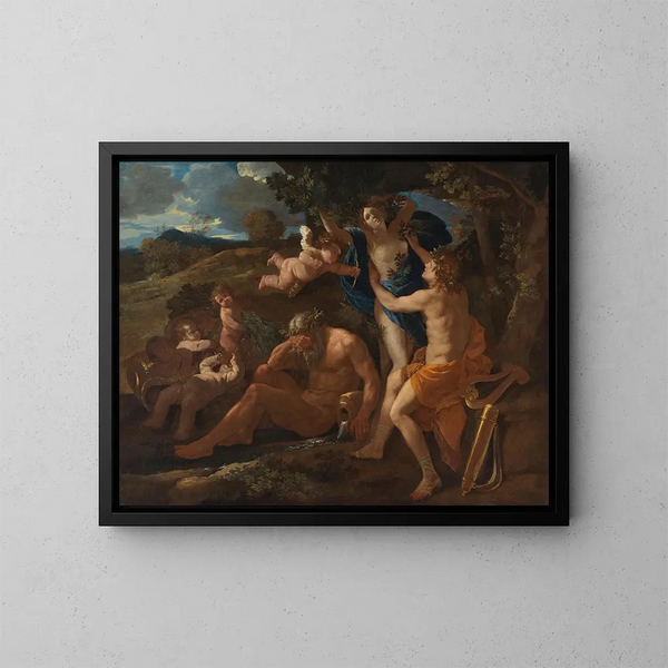 Apollon und Daphne - Nicolas Poussin — gerahmtes Bild an der Wand