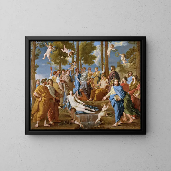 Le Parnasse - Nicolas Poussin — gerahmtes Bild an der Wand