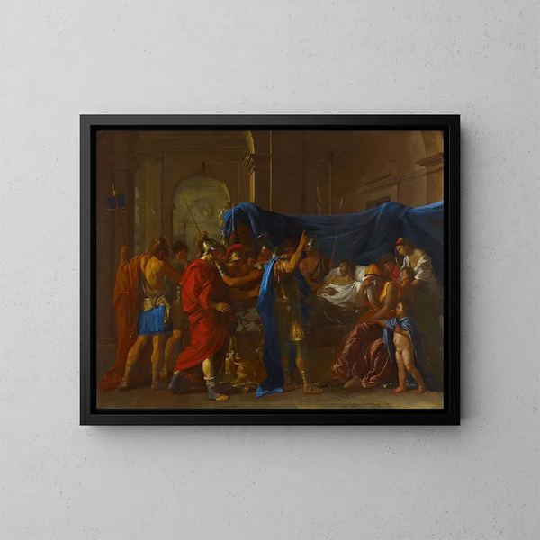 Die Tod von Germanicus - Nicolas Poussin — gerahmtes Bild an der Wand
