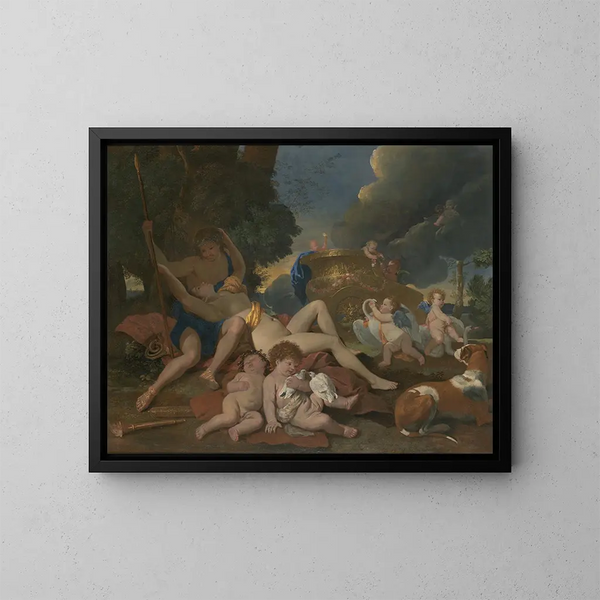 Venere e Adone - Nicolas Poussin — quadro incorniciato alla parete