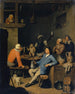 Gesellschaft mit einem Affen, der in einer Taverne Pfeife raucht - Nicolas van Haeften — Ansicht des Kunstwerks