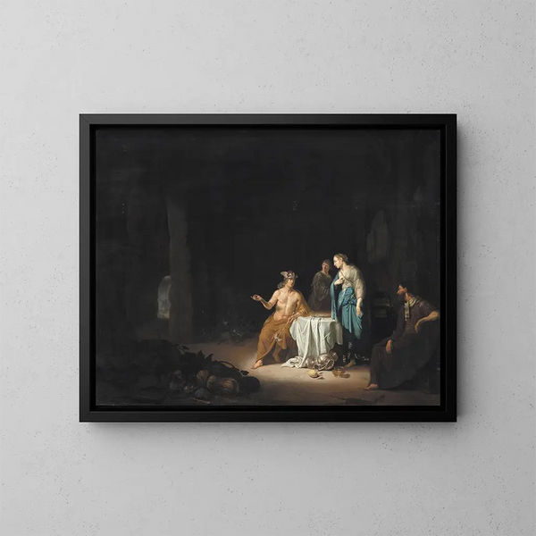 Saint Paul verteidigt seine Sache während des Prozesses in Cäsarea - Nicolaus Knüpfer — gerahmtes Bild an der Wand