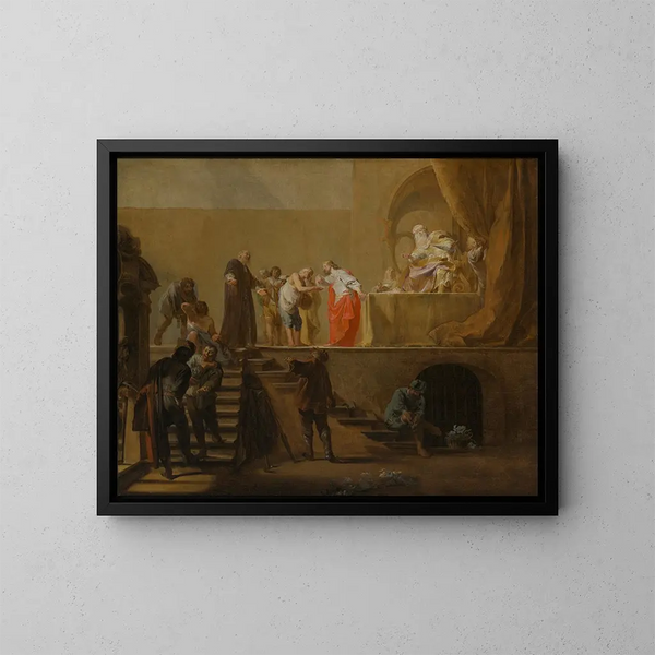 Die Parabel der Arbeiter am elften Stunde - Nicolaus Knüpfer — gerahmtes Bild an der Wand