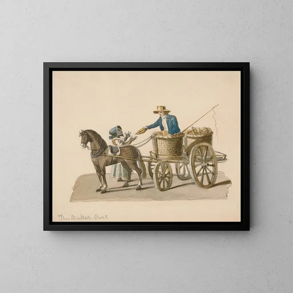 Il carretto dei panettieri - Nicolino Calyo — quadro incorniciato alla parete