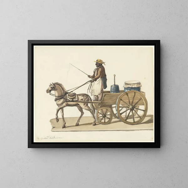 Il lattaio e il burroio - Nicolino Calyo — quadro incorniciato alla parete