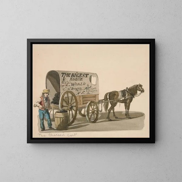 Le Charroi de charbon - Nicolino Calyo — quadro incorniciato alla parete