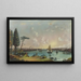 L'East River looking southwest Blackwells Island in the foreground the shipyard on the far left and view of the bottom of New York from Jersey City - Nicolino Calyo — framed artwork on a wall