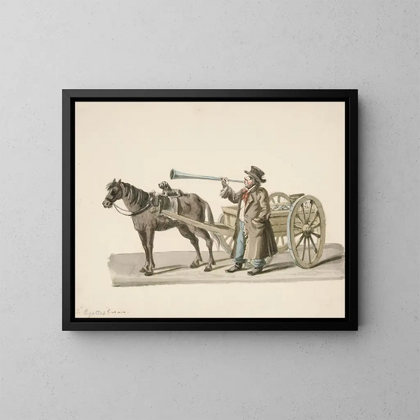 L'Uomo con le ostriche - Nicolino Calyo — quadro incorniciato alla parete