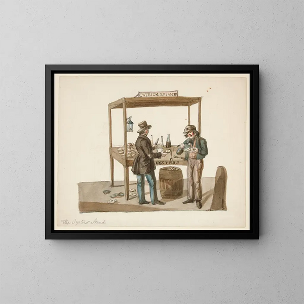 Le stand d'huîtres - Nicolino Calyo — quadro incorniciato alla parete