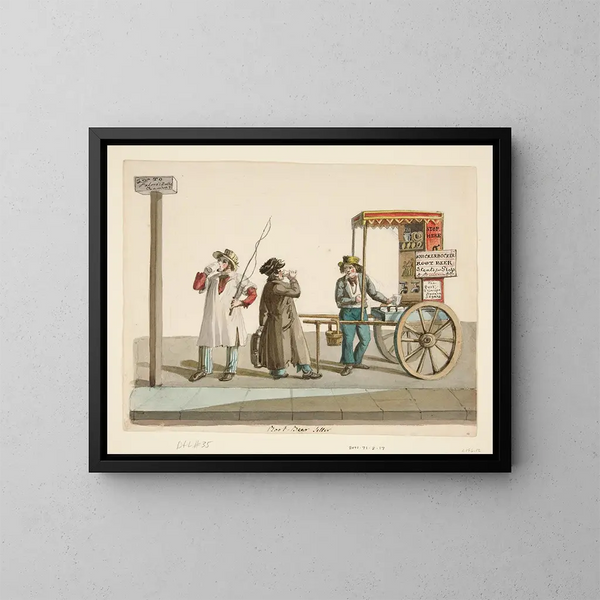 Il venditore di Rootbeer - Nicolino Calyo — quadro incorniciato alla parete