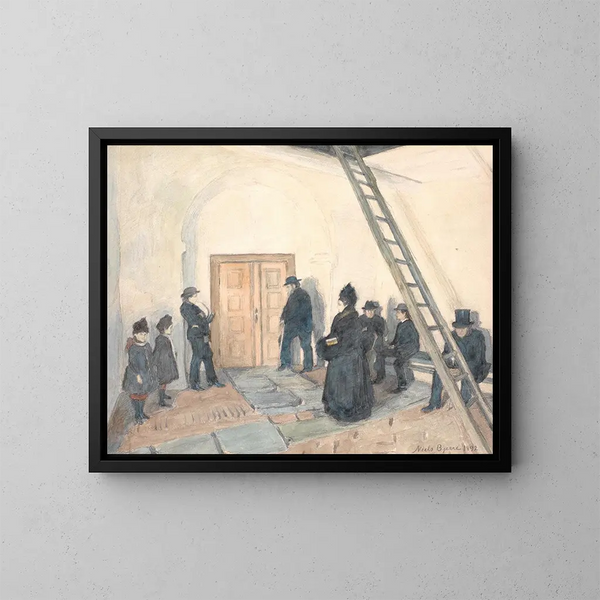 Von der Scheune einer Dorflinde - Niels Bjerre — gerahmtes Bild an der Wand